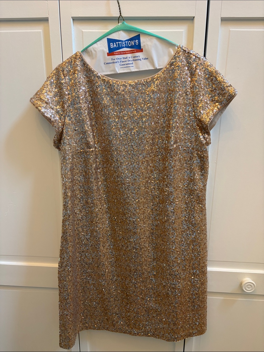 White House Black Market Gold Sequin Mini Dress